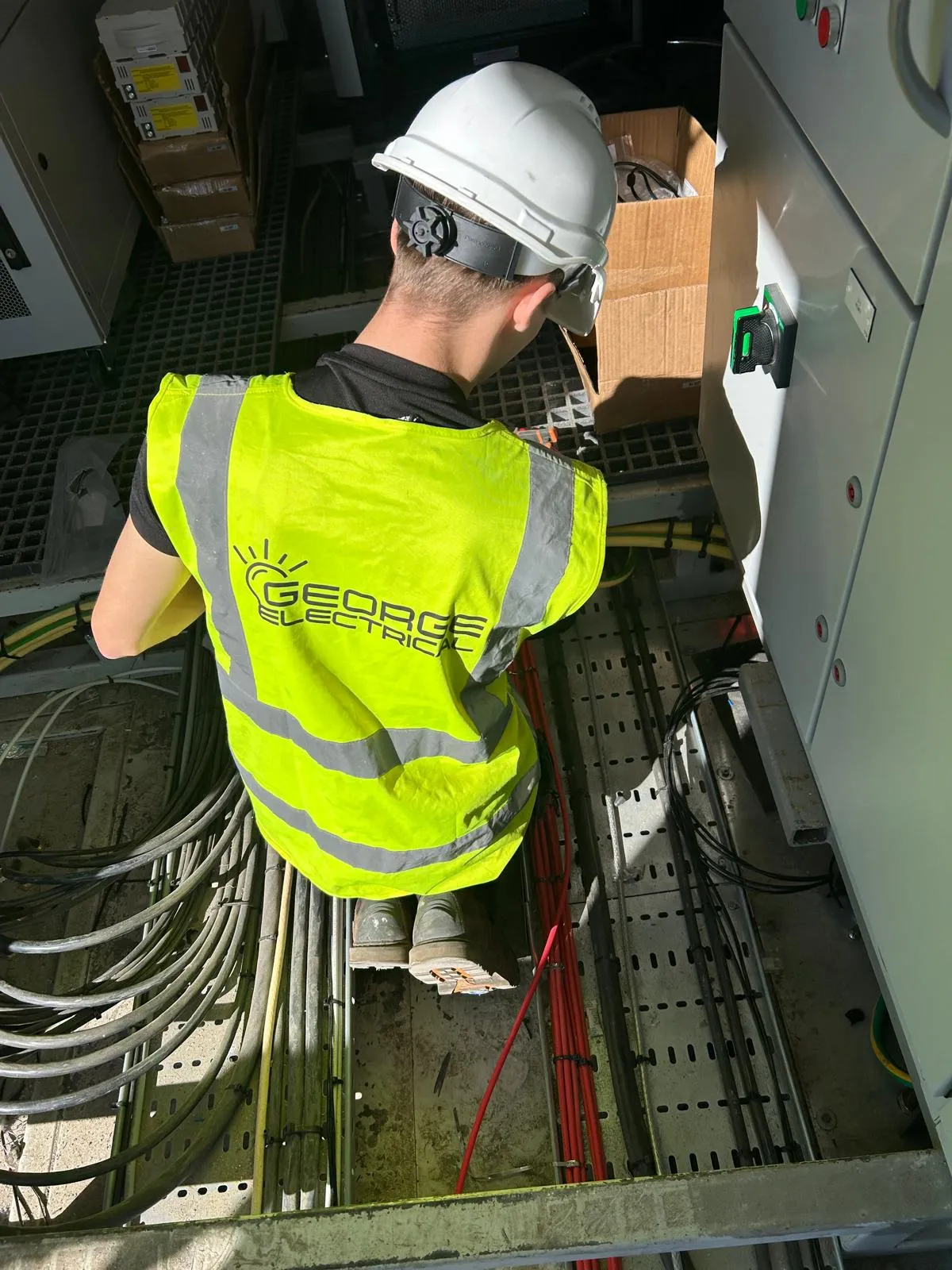 Professional Electrician at Work